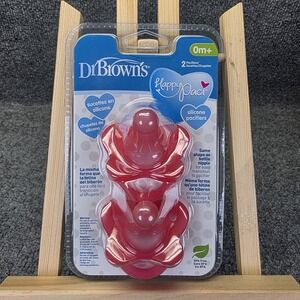 Dr. Brown's HappyPaci Silicone Pacifiers Pink  0m+ Set Of 2 New & Sealed!